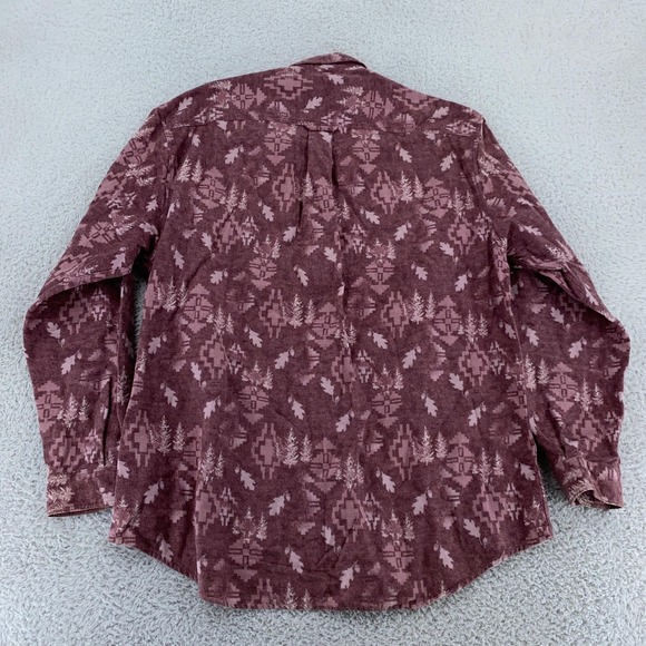 Cabelas Shirt Womens Large Purple Aztec Tree Leaf Print Button Up Long‎ Sleeve - Picture 3 of 7